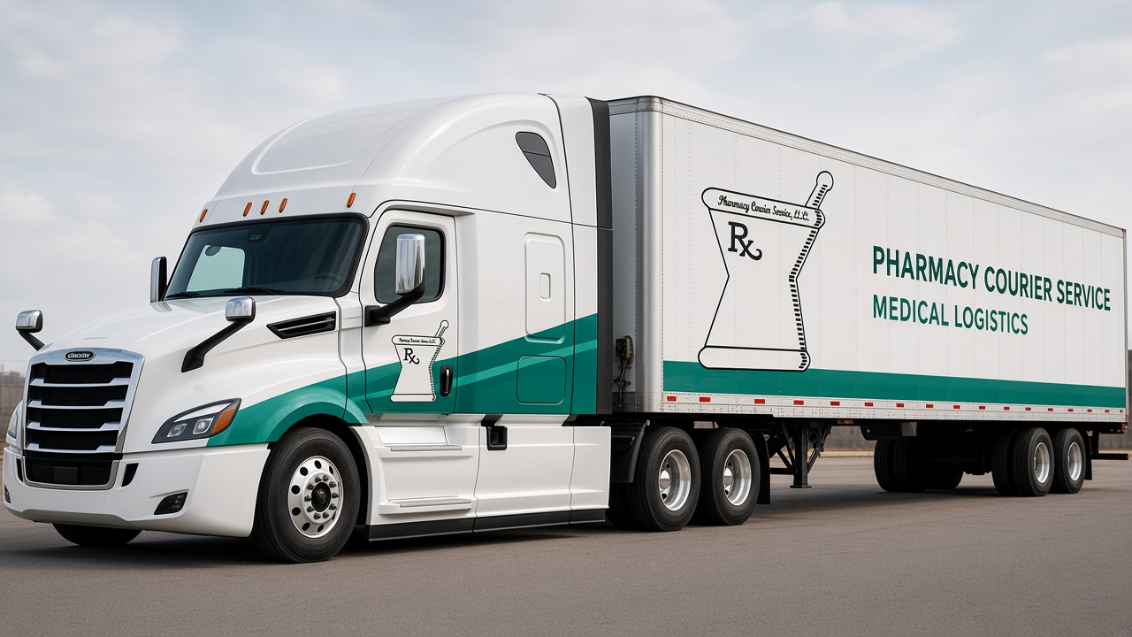 Pharmacy Courier Service company truck
