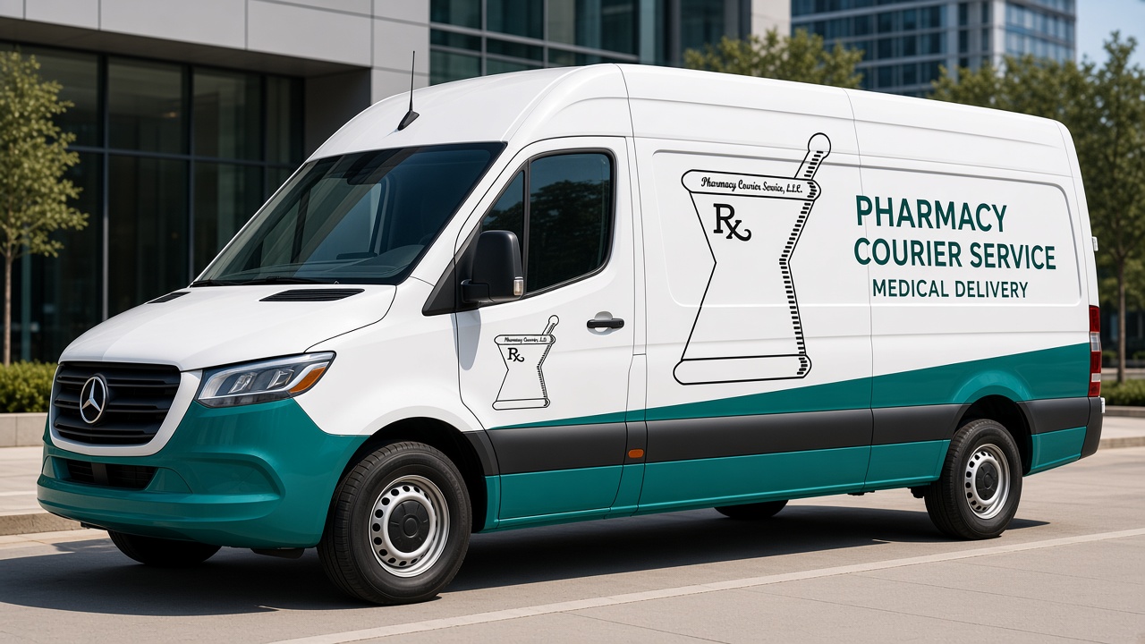 Pharmacy Courier Service company van